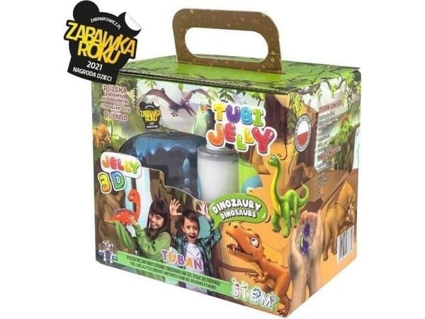 TUBAN Tubi Jelly-sett – 6 farger + mal til akvarium – dinosaurer