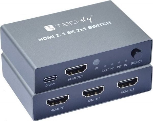 Techly IDATA HDMI-2138KT, HDMI, Grå, 60 Hz, 2 m, 480p, 576p, 1080p, 2160p, 4320p, 48 Gbit/s