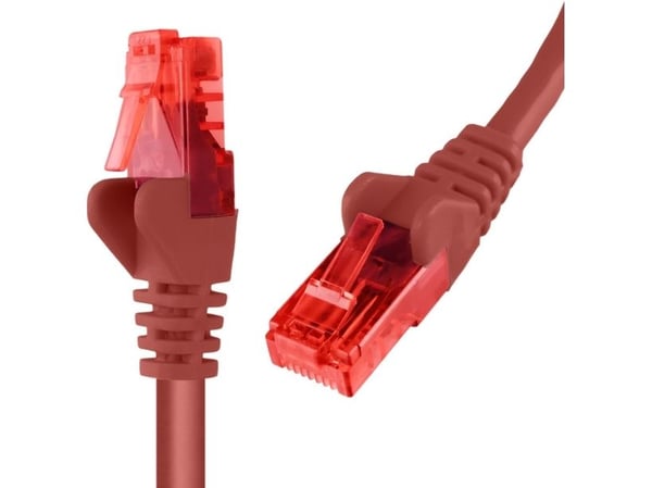 Spacetronik RJ45 RJ45 CAT 6 U/UTP AWG24 punainen 30m kaapeli