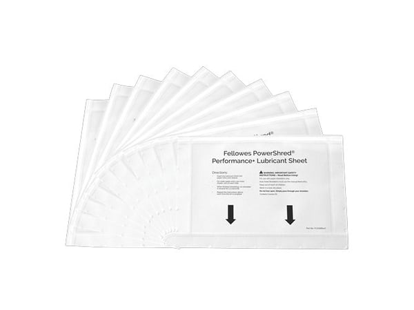 Fellowes Powershred Performance + - Smøringsark til makulator (pakke med 10) - for AutoMax 550C