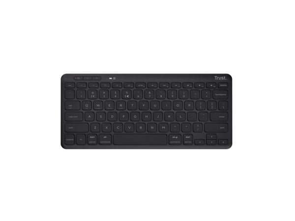 Trust Lyra, Mini, RF Wireless + Bluetooth, Näppäimen saksikytkin, QWERTY, Musta