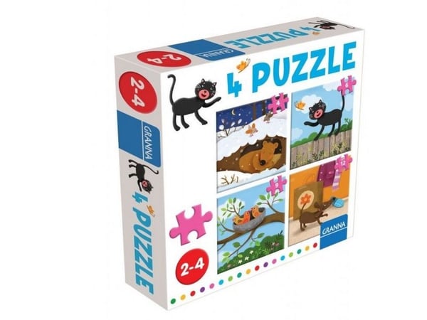 Gulvpuslespill med katt 4, 6, 9, 12 brikker
