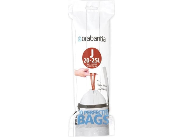 Brabantia PerfectFit - Søppeldunkfôr - trekksnor - 23 L - høytetthetspolyetylen (LDPE) - pakke av 20