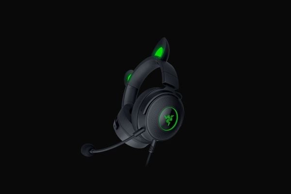 Razer Kraken Kitty V2 Pro - Hodesett - full størrelse - kablet - USB - lydisolerende - svart