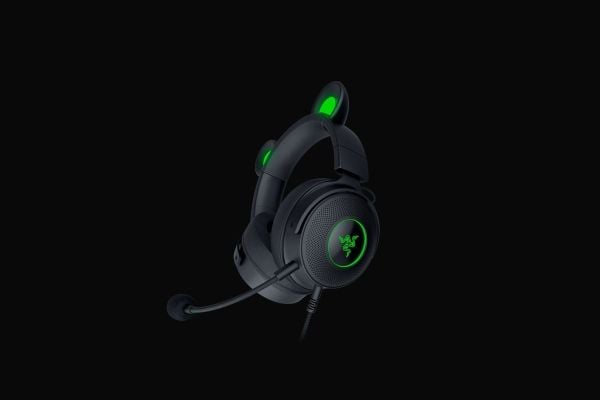 Razer Kraken Kitty V2 Pro - Hodesett - full størrelse - kablet - USB - lydisolerende - svart