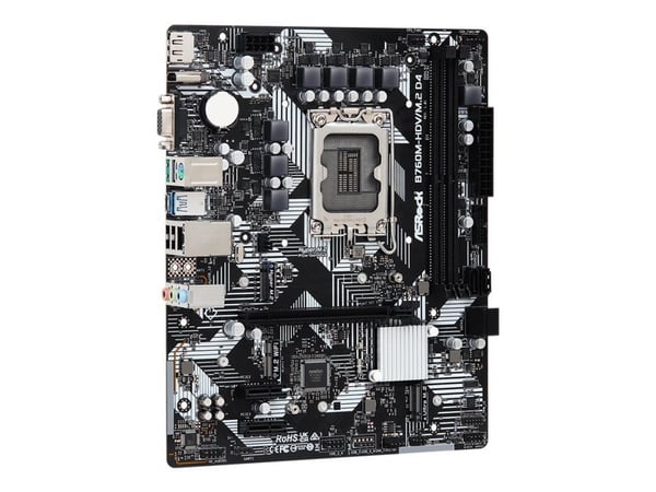 ASRock B760M-HDV/M.2 D4 - Emolevy - micro-ATX - LGA1700-asennuspaikka - B760-piirisarja - USB 3.2 Gen 1, USB-C 3.2 Gen 1 - Gigabit LAN - sisäinen g...