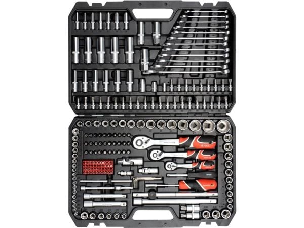 Yato YT-38841, Støpselsett, 1/2", Metrisk/imperisk, 216 hoder, 6.3,12.7 mm, 1/2,1/4,3/8"