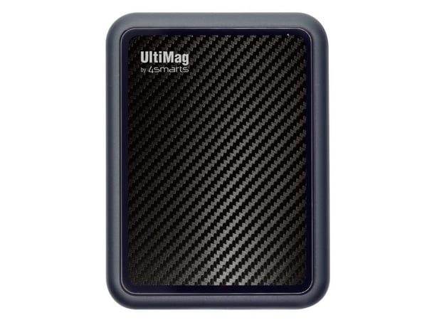 4smarts UltiMAG Lucid - Trådløs nødlader - karbon - Li-pol - 5000 mAh - 18 watt - 3 A - PD, QC 3.0, AFC - på kabel: USB-C - svart, grå