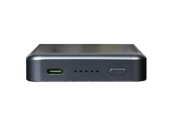 4smarts UltiMAG Lucid - Trådløs nødlader - karbon - Li-pol - 5000 mAh - 18 watt - 3 A - PD, QC 3.0, AFC - på kabel: USB-C - svart, grå