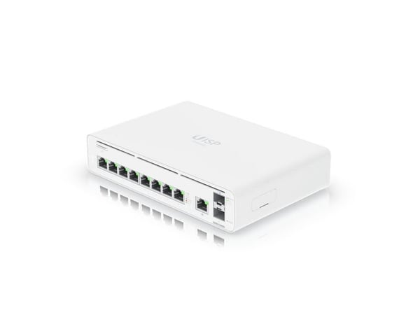 Ubiquiti UISP - Switch - Styrt - 9 x 10/100/1000 + 2 x 1 Gigabit / 10 Gigabit SFP+ - stasjonær, rackmonterbar