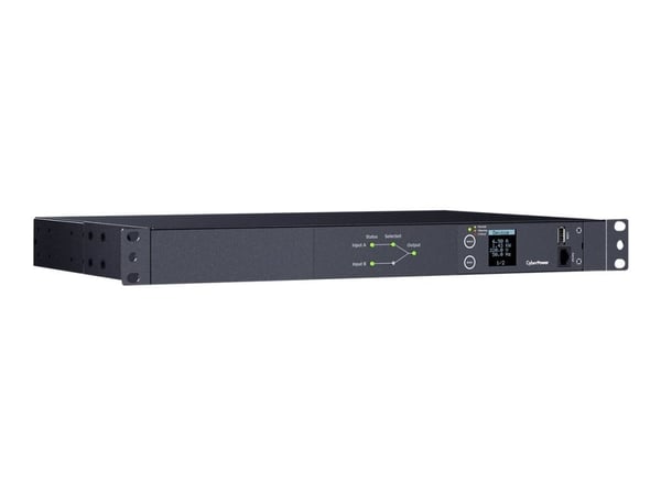 CyberPower Switched ATS PDU44005 - Strømfordelerenhet (kan monteres i rack) - AC 200-240 V - enkeltfase - serial, Ethernet - inngang: 2 x IEC 60320...