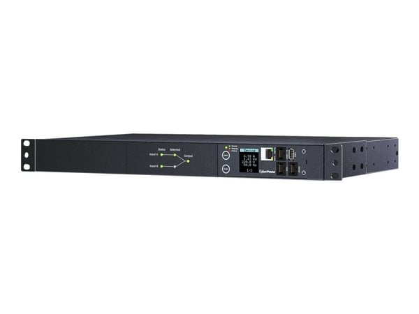 CyberPower Switched ATS PDU44005 - Strømfordelerenhet (kan monteres i rack) - AC 200-240 V - enkeltfase - serial, Ethernet - inngang: 2 x IEC 60320...