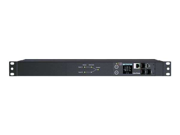 CyberPower Switched ATS PDU44005 - Strømfordelerenhet (kan monteres i rack) - AC 200-240 V - enkeltfase - serial, Ethernet - inngang: 2 x IEC 60320...