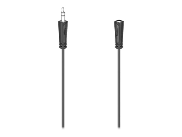 Hama Essential Line - Lydforlengelseskabel - mini-phone stereo 3.5 mm plugg til mini-phone stereo 3.5 mm beholder - 5 m - svart