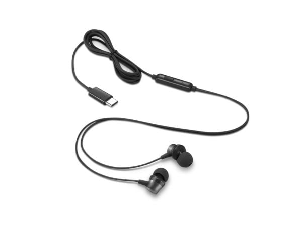 Lenovo Go - Ørepropper med mikrofon - i øret - svart - for ThinkCentre M60q Chromebox; M70s Gen 3; M70t Gen 3; ThinkPad E14 Gen 3; P15v Gen 3