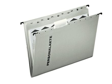 Leitz - Hängfil - 6 delar - förtryckt: 1-6 - V-Base - för A4 (210 x 297 mm) - tabbad - grå