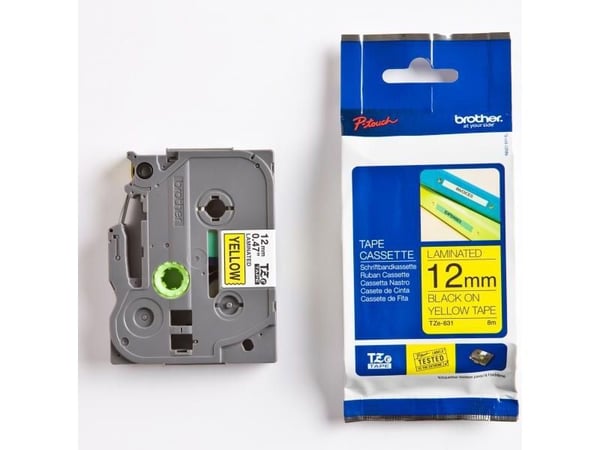 BROTHER TZE631 tape cassette 12mm8m yellow / black for P-touch 200 300 500 series