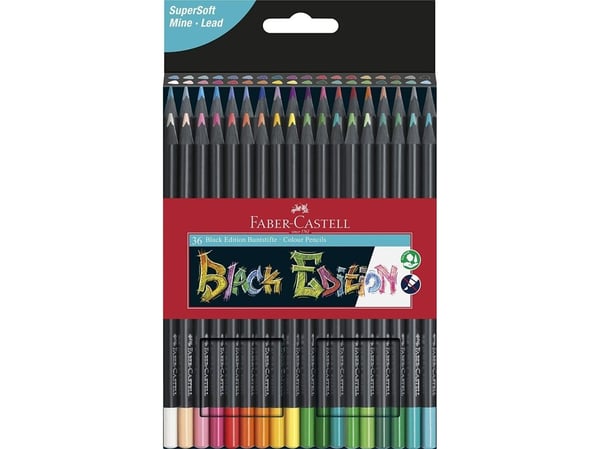 Faber-Castell Black Edition - Fargeblyant - assorterte farger (en pakke 36)