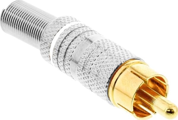 InLine 99110N, RCA, Gull, Sølv, Hvit, Gull, 10 x 47 x 10 mm, 6 g, 10 mm