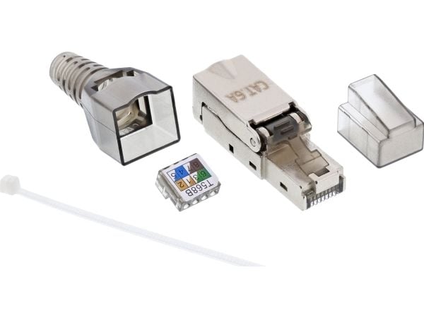 InLine 76204A, Metallisk, Gjennomsiktig, RJ45, Metall, Polybag, 70 mm, 60 mm