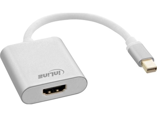 InLine 17193W, 0.15 m, Mini DisplayPort, HDMI, Hanstik, Hunstik, Suora, Suora
