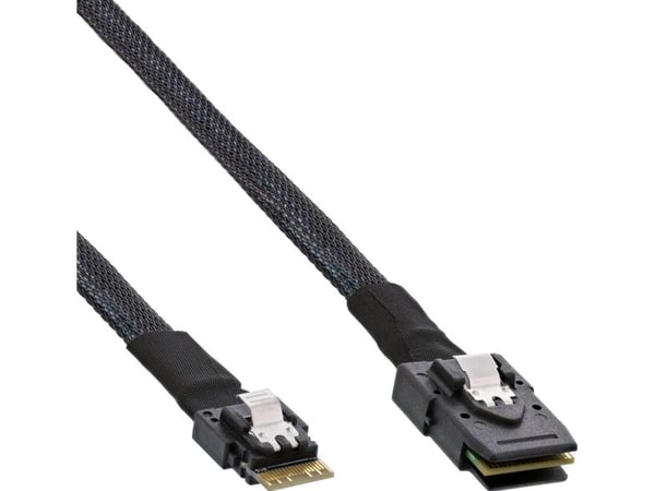 InLine 27645B, 1 m, SFF-8654 male, Mini SAS SFF-8087, Rett, Rett, Hankjønn/hunkjønn
