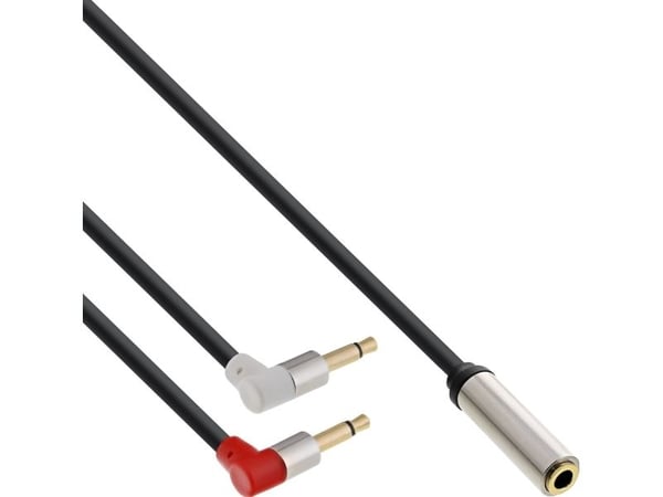 InLine 99251A, 2 x 3.5mm, Hankjønn, 3.5mm, Hunkjønn, 1 m, Svart