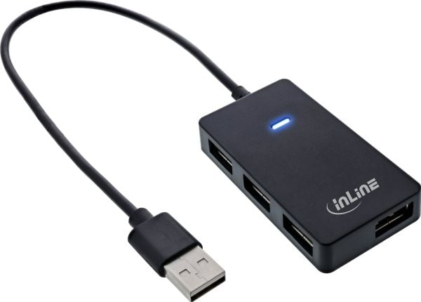 InLine 33293I, USB 3.2 Gen 1 (3.1 Gen 1) Type-A, USB 2.0, 480 Mbit/s, Musta, Muovi, 1 kpl