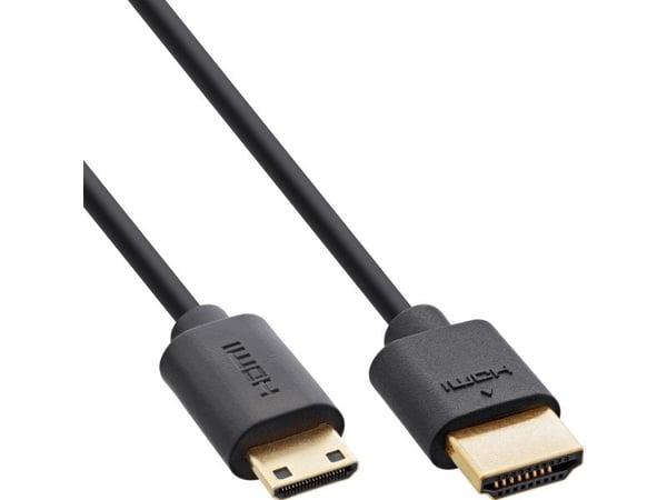 InLine 17901C, 1 m, HDMI-tyyppi A (vakio), HDMI Type C (Mini), 3D, 48 Gbit/s, Musta