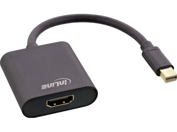 InLine 17193S, 0,15 m, Mini DisplayPort, HDMI, Hankjønn, Hunkjønn, Rett