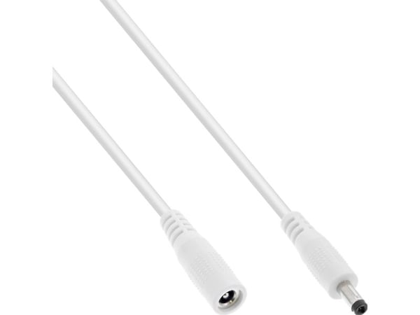 InLine DC jatkokaapeli uros/naaras 4.0x1.7mm AWG 18 valkoinen 3m - Jatkokaapeli ( 26903D )
