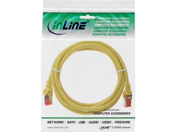 InLine 76103Y, 3 m, Cat6, S/FTP (S-STP), RJ-45, RJ-45, Keltainen