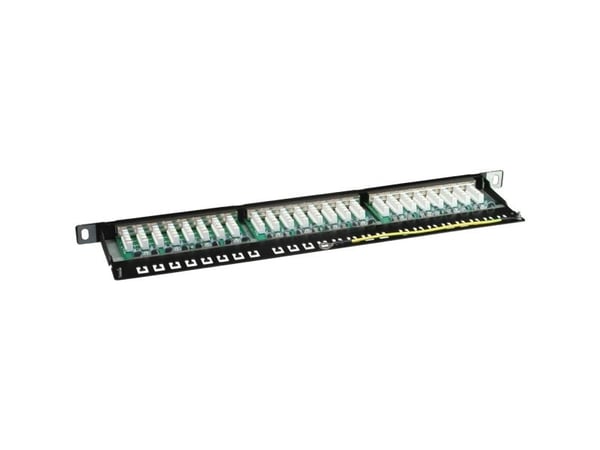 InLine 76224B, Cat6, Musta, Telinekiinnitys, 0.5U