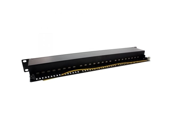 InLine 76824S, RJ45, Cat6a, Musta, Telinekiinnitys, 1U