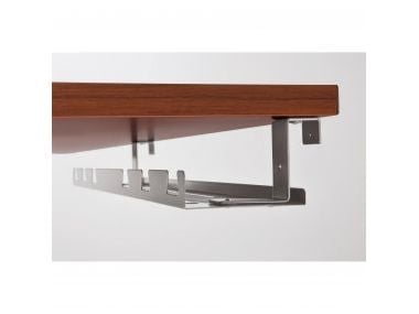 InLine 23198G kaapelihylly/hylly pöydän alle asennettavaksi - Harmaa - PxLxK: 590x131x74mm