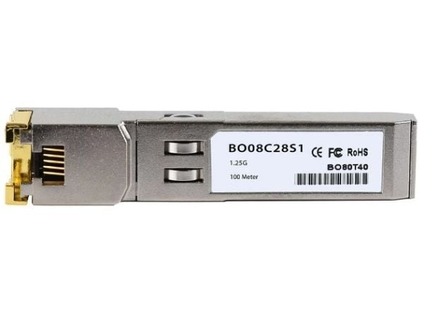 BlueOptics UXP-SFP-10G-T-BO, Kopper, 10000 Mbit/s, RJ-45, 30 m, Sølv, RoHS