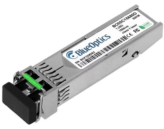 BlueOptics USFP-GB/ZX-D-R-BO, Fiber optisk, 1250 Mbit/s, SFP, LC, 80000 m, 1550 nm