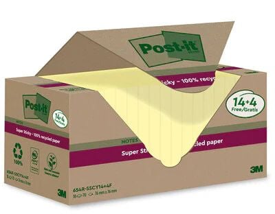 Post-It 7100284878, Rund, Gult, Papir, 100%, 76 mm, 76 mm