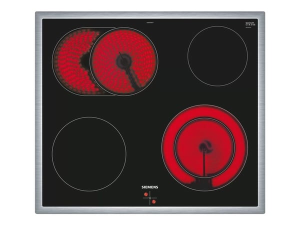 Siemens iQ300 EA645GN17 - Keramisk koketopp - 4 plater - Nisje - bredde: 56 cm - dybde: 49 cm - med rustfritt stål - svart/rustfritt stål