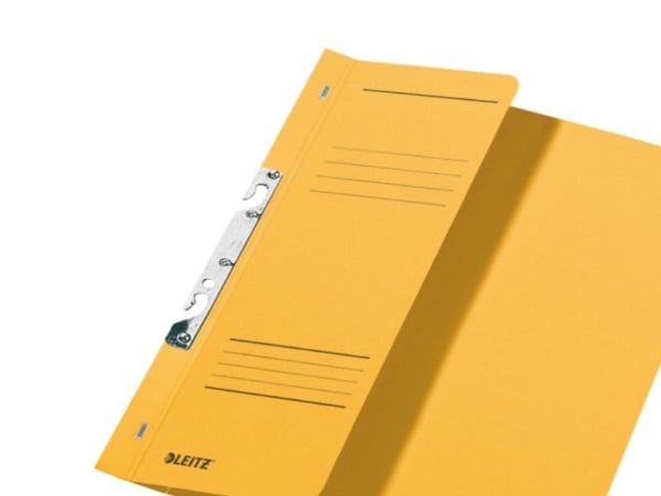 LEITZ spaltestiftemaskin, DIN A4, Manila papp, gul 250 g/kvm, kapasitet: 170 ark, stiftemekanisme 80 mm, - 50 stk (3744-00-15)