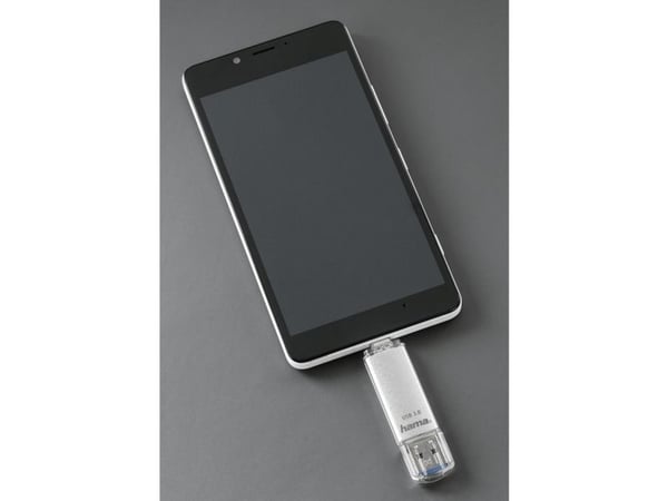 Hama C-Laeta, 256 GB, USB Type-A / USB Type-C, 3.2 Gen 1 (3.1 Gen 1), 70 MB/s, Med lokk, Sølv