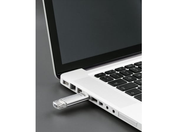Hama C-Laeta, 256 GB, USB Type-A / USB Type-C, 3.2 Gen 1 (3.1 Gen 1), 70 MB/s, Med lokk, Sølv