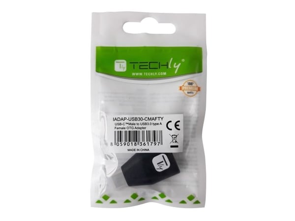 Techly IADAP-USB30-CMAFTY, USB A, USB C, Svart