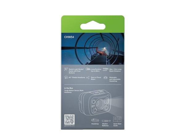 GP Lighting Discovery, Hodebåndslommelykt, Sort, Plast, 5 m, IPX5, CE, UKCA, RoHS, IEC62471