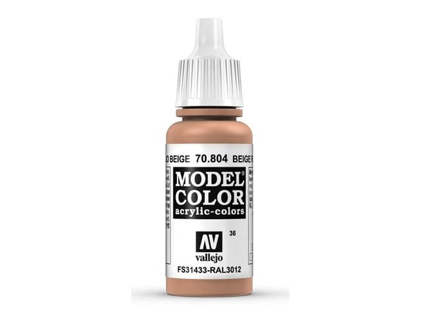 Vallejo 70.804, 17 ml, Beige, Rød, Matte, Flaske