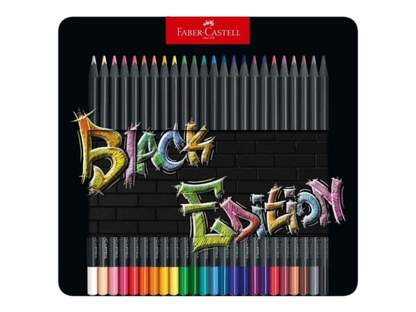 Faber-Castell Black Edition - Fargeblyant - assorterte skinnende farger (en pakke 24)