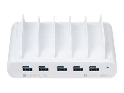 Compulocks 5 Port USB-C and USB-A Charging Dock with EU - Laddningsstation - 150 Watt - 10 utdatakontakter (5 x USB-C, 5 x 4-stifts USB typ A) - EU
