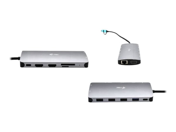 i-Tec Nano Dock - Dokkingstasjon - USB 3.0 / USB4 / Thunderbolt 4 - VGA, 2 x HDMI - 1GbE - 100 watt - Europa