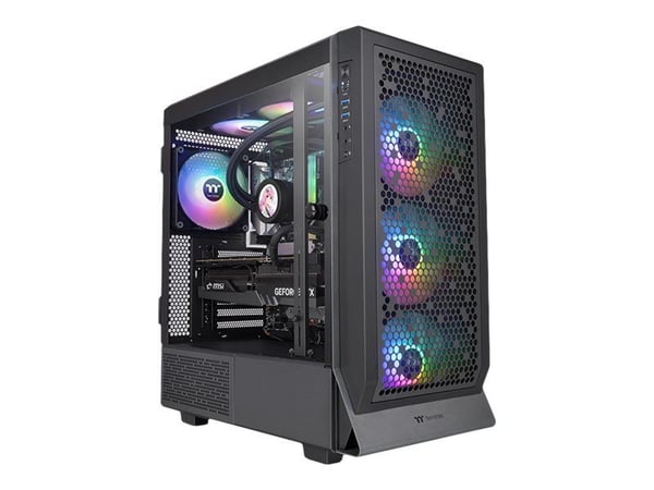 Thermaltake Ceres 500 TG ARGB - Mid tower - utvidet ATX (E-ATX) - sidepanel med vindu (herdet glass) - ingen strømforsyning (PS/2) - svart - USB/lyd