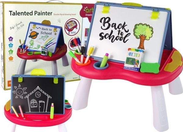 LeanToys 2-in-1 liitutaulupöydän käärmeet liitutaulu Scribbles-peli
